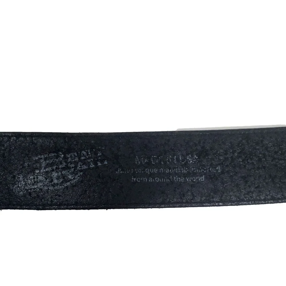Justin Men’s Black Leather Belt Size 44 Made In USA Full Grain Classic 1.5